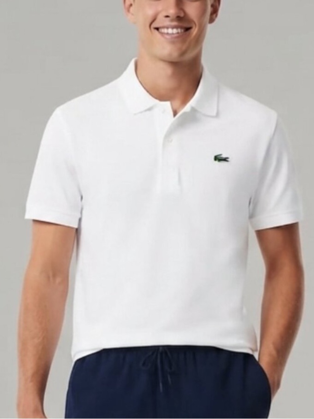 Lacoste White Men’s Regular Fit UV Protect Golf Polo Shirt Large 310000